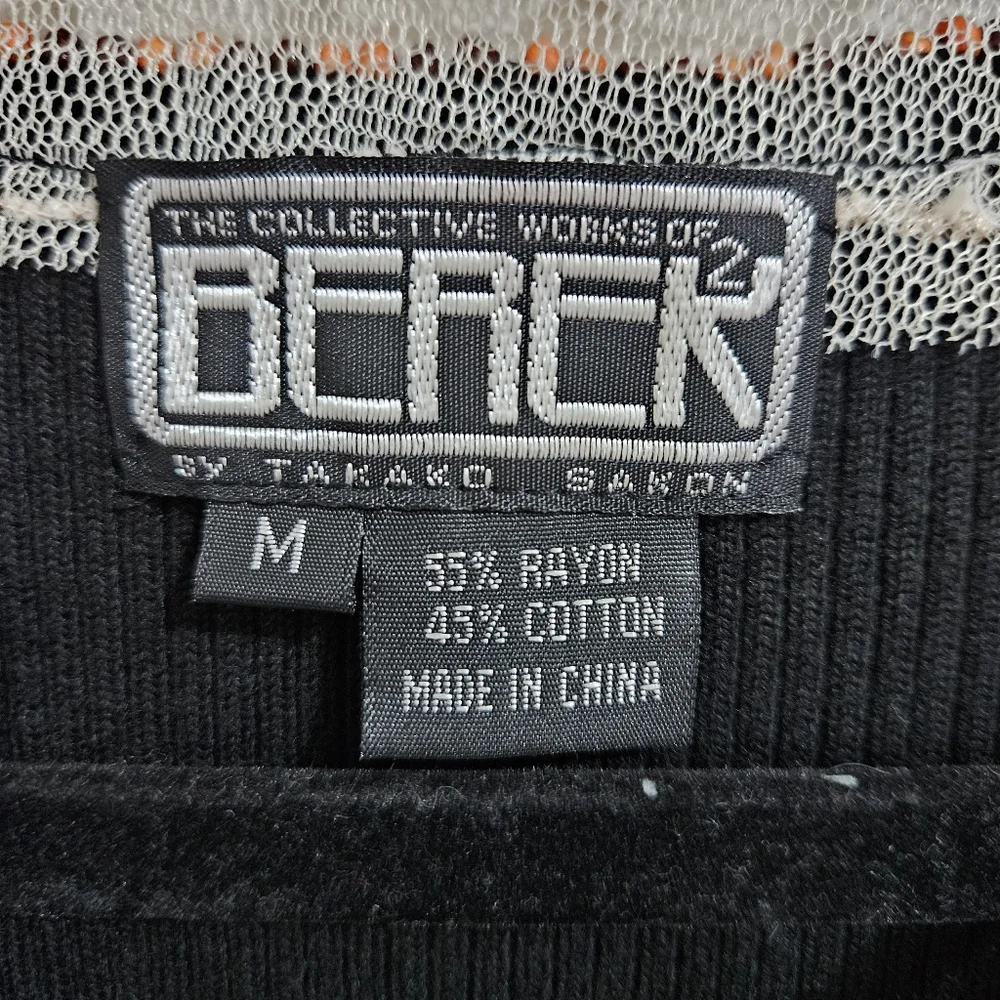 NEW Vintage Berek Takako Sakon Beaded Ribbed Knit Top Black Boho Art To Wear M - Picture 14 of 14